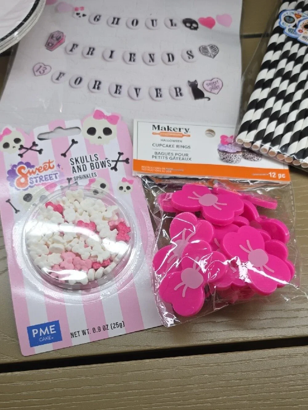 Party Pack - Pink and Black Skull & Cat Decorations